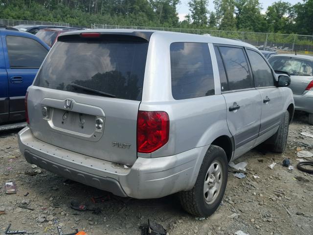 2HKYF18124H596127 - 2004 HONDA PILOT LX GRAY photo 4