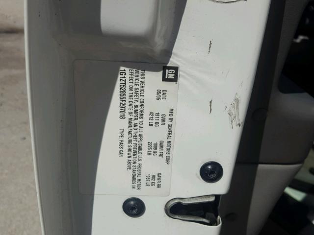 1G1ZT52855F297018 - 2005 CHEVROLET MALIBU LS Ağ foto 10