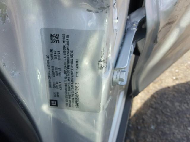 1G4PR5SK9F4109618 - 2015 BUICK VERANO CON SILVER photo 10