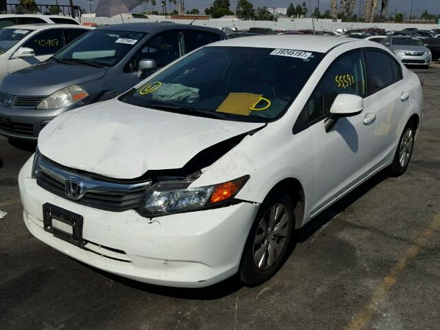 19XFB2F59CE392927 - 2012 HONDA CIVIC LX WHITE photo 2