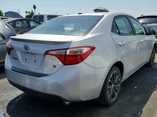 5YFBURHE5FP190815 - 2015 TOYOTA COROLLA L SILVER photo 4