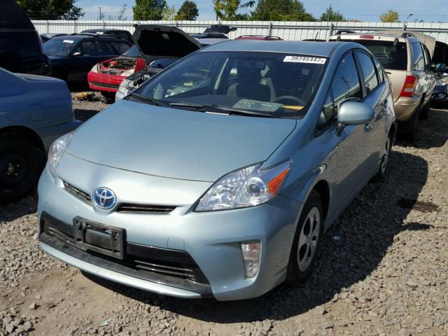 JTDKN3DU1F1988305 - 2015 TOYOTA PRIUS TEAL photo 2