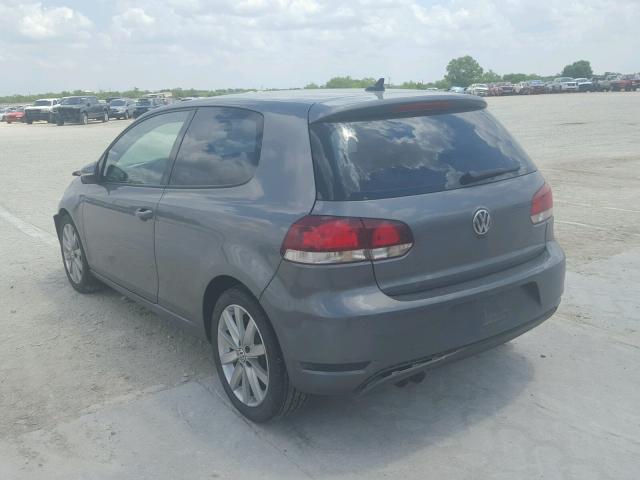 WVWMM7AJ7BW281641 - 2011 VOLKSWAGEN GOLF GRAY photo 3