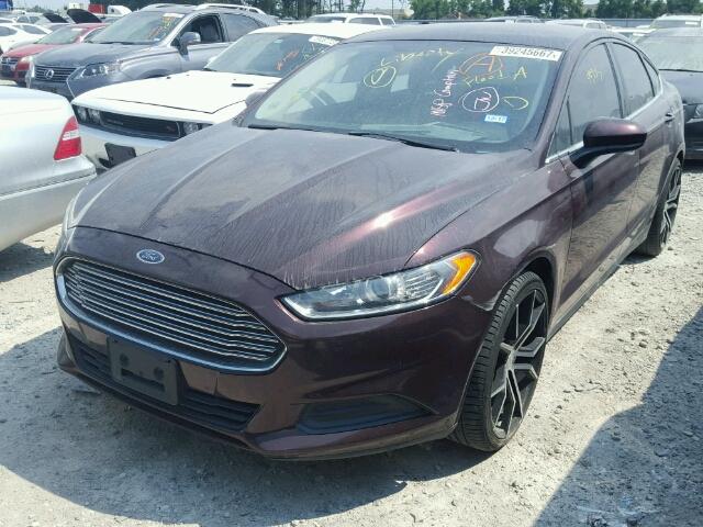 3FA6P0G76DR214902 - 2013 FORD FUSION S BURGUNDY photo 2