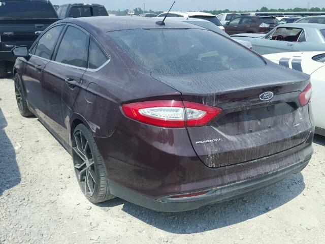 3FA6P0G76DR214902 - 2013 FORD FUSION S BURGUNDY photo 3
