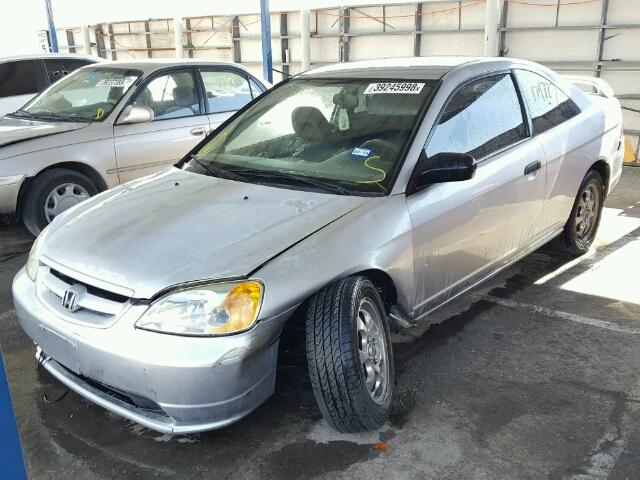 1HGEM22771L041503 - 2001 HONDA CIVIC HX SILVER photo 2