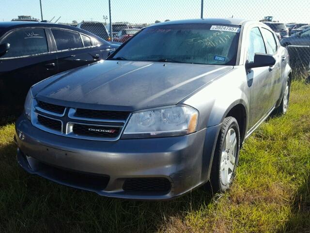 1C3CDZABXCN221249 - 2012 DODGE AVENGER GRAY photo 2