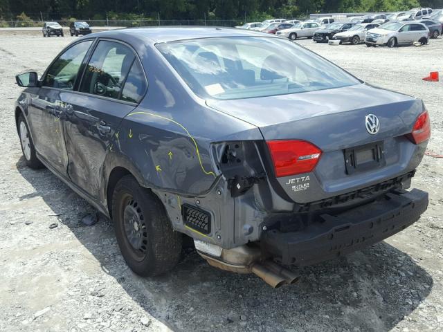 3VW2K7AJ3EM326315 - 2014 VOLKSWAGEN JETTA BASE Մոխրագույն լուսանկար 3