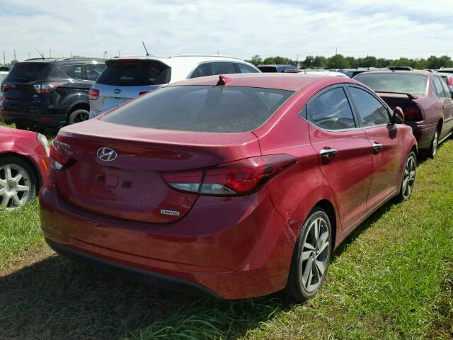 KMHDH4AE3EU161613 - 2014 HYUNDAI ELANTRA SE RED photo 4