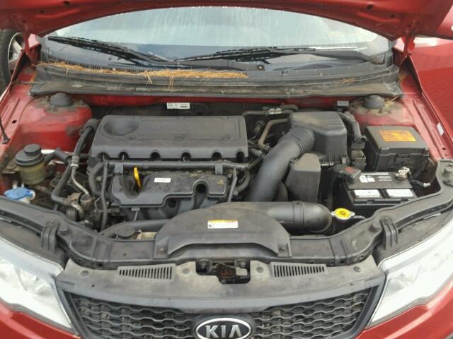 KNAFU6A29A5112007 - 2010 KIA FORTE EX RED photo 7