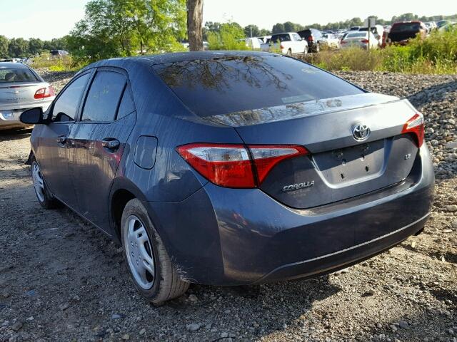 2T1BURHE7EC081514 - 2014 TOYOTA COROLLA L GRAY photo 3