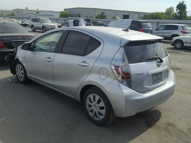 JTDKDTB37D1039996 - 2013 TOYOTA PRIUS C SILVER photo 3