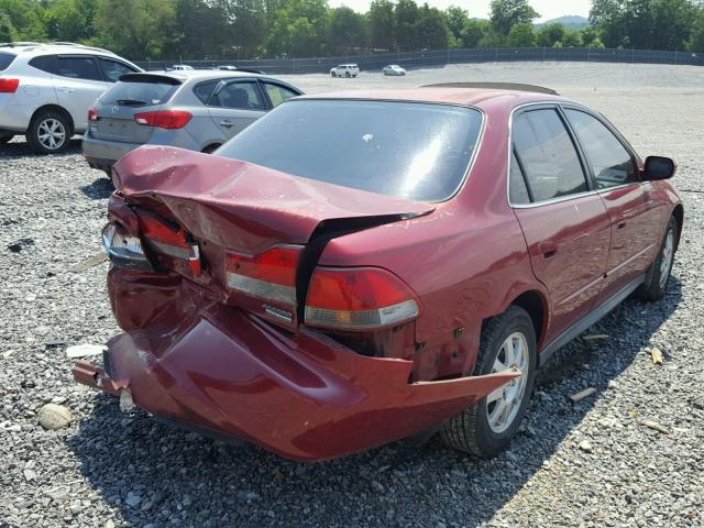 1HGCG56702A149548 - 2002 HONDA ACCORD SE BURGUNDY photo 4