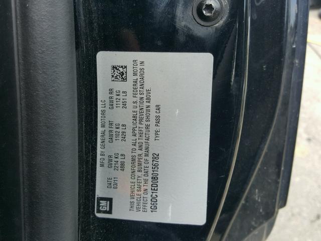 1G6DC1ED0B0156782 - 2011 CADILLAC CTS BLACK photo 10