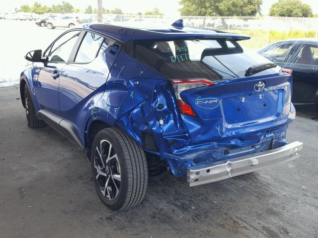 NMTKHMBXXJR035869 - 2018 TOYOTA C-HR XLE BLUE photo 3