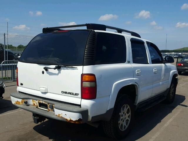 1GNEK13Z12R266701 - 2002 CHEVROLET TAHOE K150 WHITE photo 4