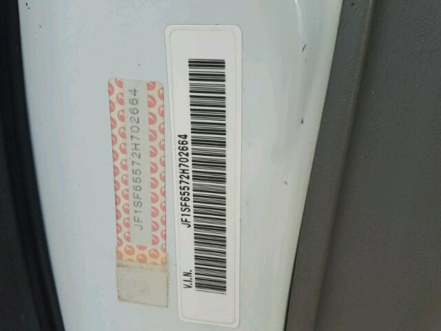 JF1SF65572H702664 - 2002 SUBARU FORESTER S WHITE photo 10