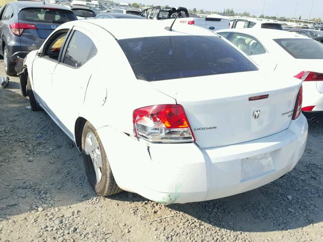 1B3CC4FB3AN125018 - 2010 DODGE AVENGER SX WHITE photo 3