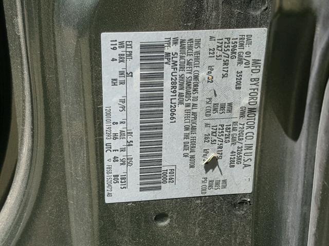 5LMFU28R91LJ20661 - 2001 LINCOLN NAVIGATOR Vert photo 10