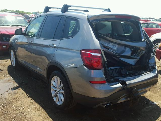 5UXWY3C59F0E95529 - 2015 BMW X3 XDRIVE2 GRAY photo 3