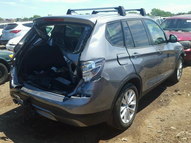 5UXWY3C59F0E95529 - 2015 BMW X3 XDRIVE2 GRAY photo 4