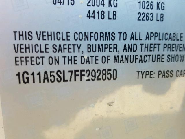 1G11A5SL7FF292850 - 2015 CHEVROLET MALIBU LS ვერცხლისფერი ფოტო 10