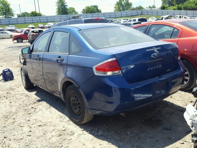 1FAHP34N88W114171 - 2008 FORD FOCUS S/SE BLUE photo 3