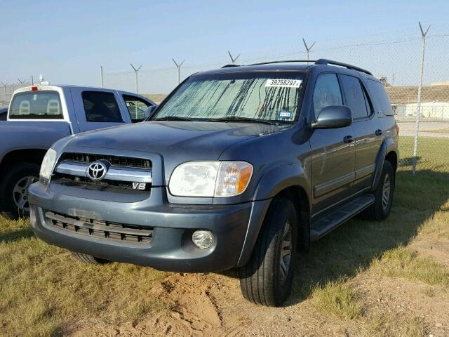 5TDZT34AX5S242043 - 2005 TOYOTA SEQUOIA SR BLUE photo 2