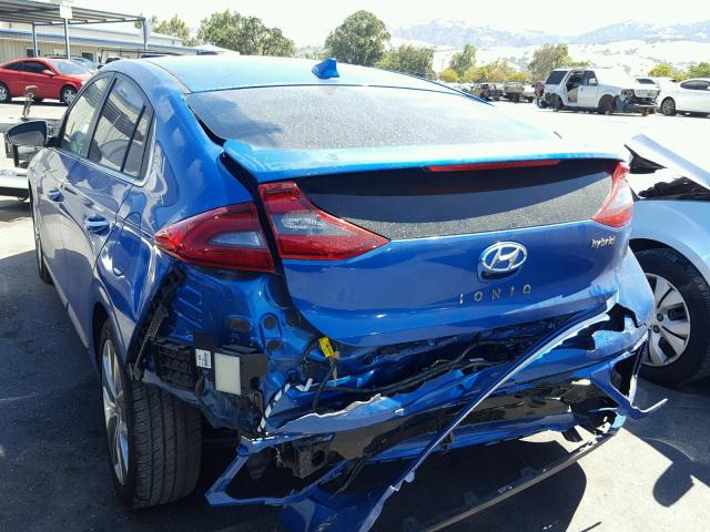 KMHC85LC9HU049464 - 2017 HYUNDAI IONIQ LIMI BLUE photo 3