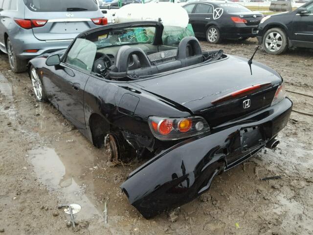 JHMAP21434S000404 - 2004 HONDA S2000 BLACK photo 3