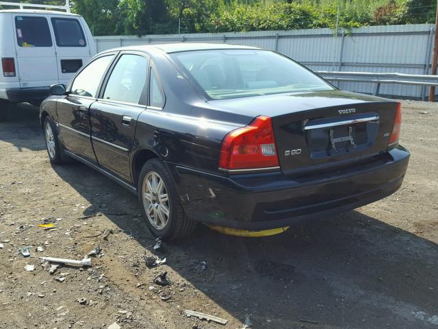 YV1TH59H741372196 - 2004 VOLVO S80 2.5T BLACK photo 3