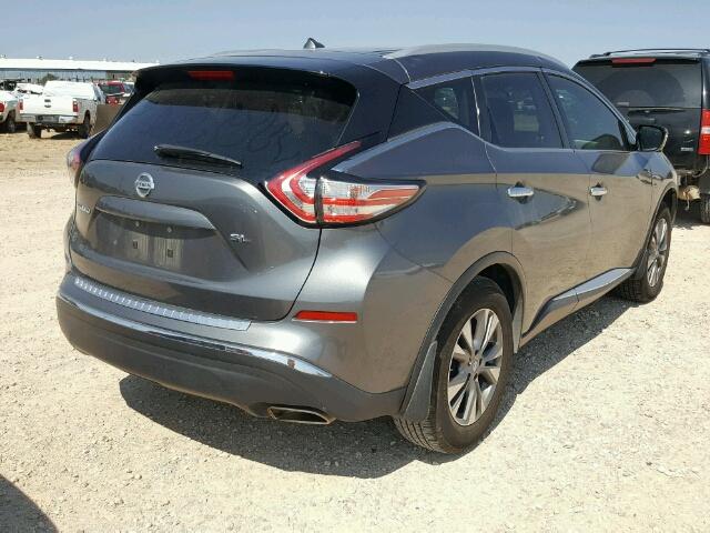 5N1AZ2MG1FN223944 - 2015 NISSAN MURANO GRAY photo 4