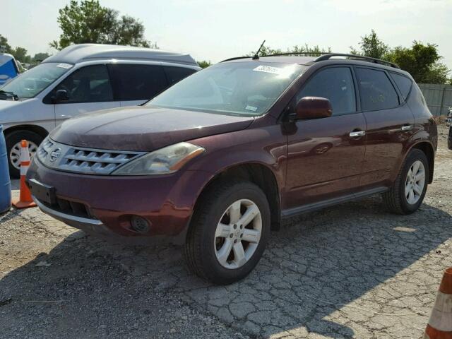 JN8AZ08W17W616854 - 2007 NISSAN MURANO MAROON photo 2