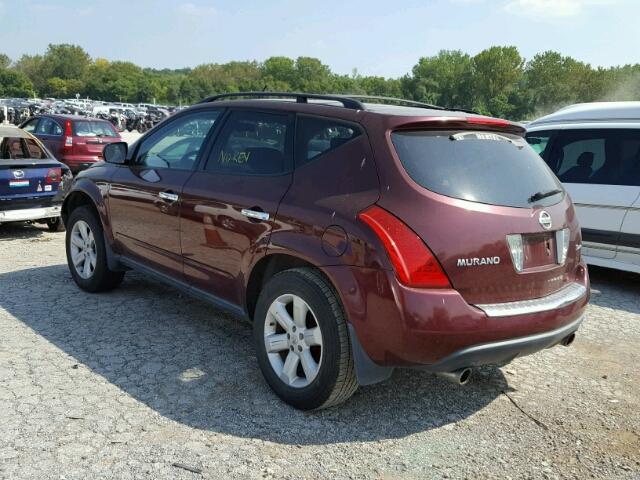 JN8AZ08W17W616854 - 2007 NISSAN MURANO MAROON photo 3