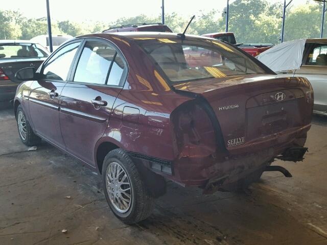 KMHCN46C39U342874 - 2009 HYUNDAI ACCENT GLS BURGUNDY photo 3