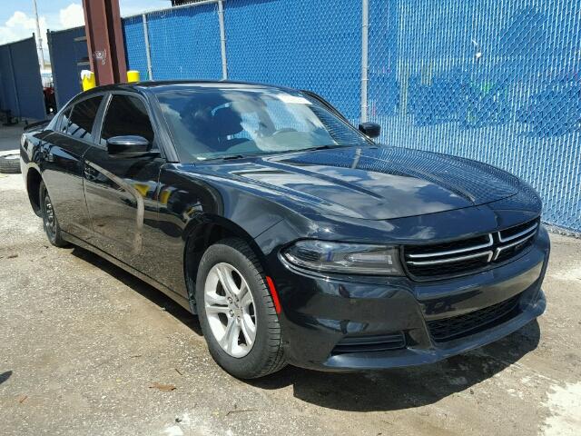 2C3CDXBG0FH846934 - 2015 DODGE CHARGER BLACK photo 1