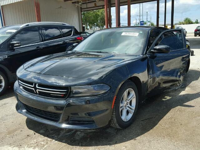 2C3CDXBG0FH846934 - 2015 DODGE CHARGER BLACK photo 2