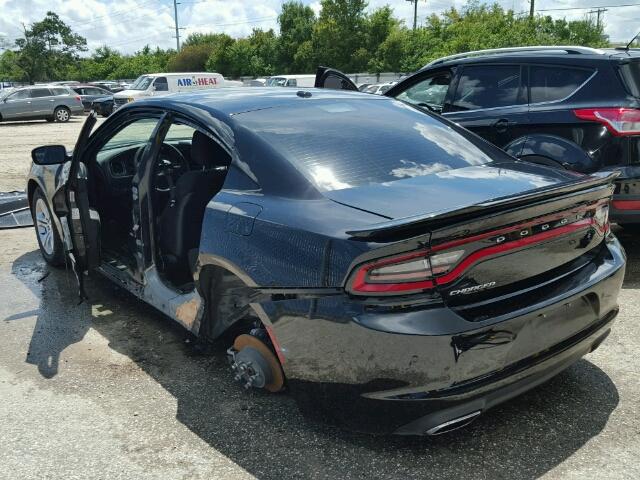 2C3CDXBG0FH846934 - 2015 DODGE CHARGER BLACK photo 3