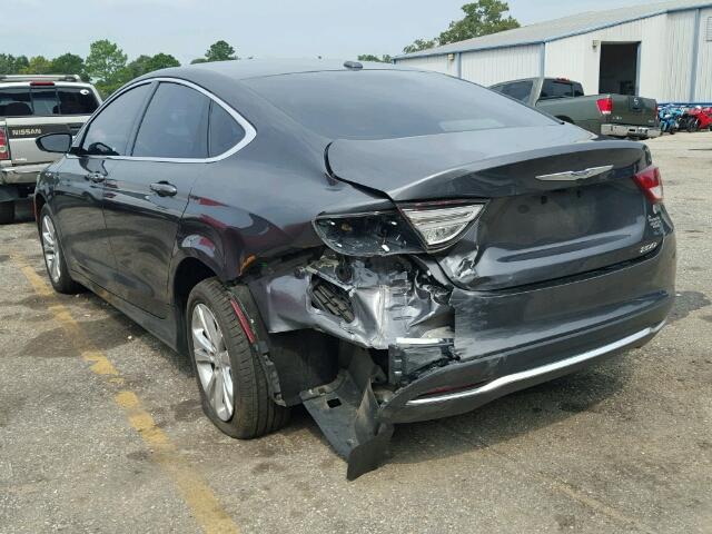 1C3CCCAB3FN611968 - 2015 CHRYSLER 200 LIMITE GRAY photo 3