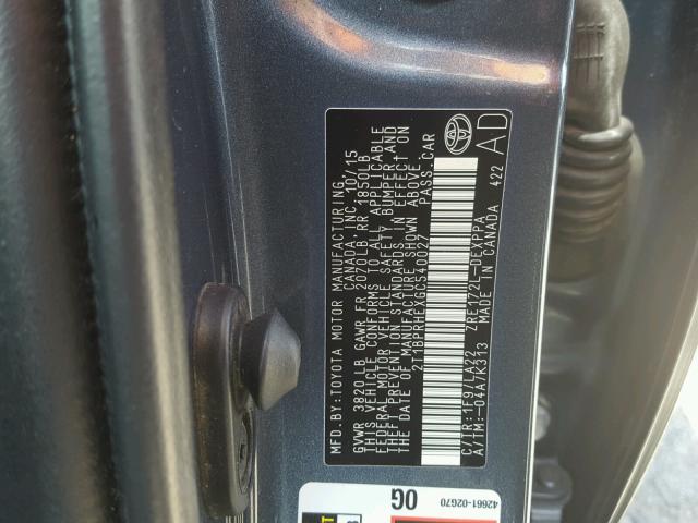 2T1BPRHEXGC540027 - 2016 TOYOTA COROLLA EC 黑色 照片 10