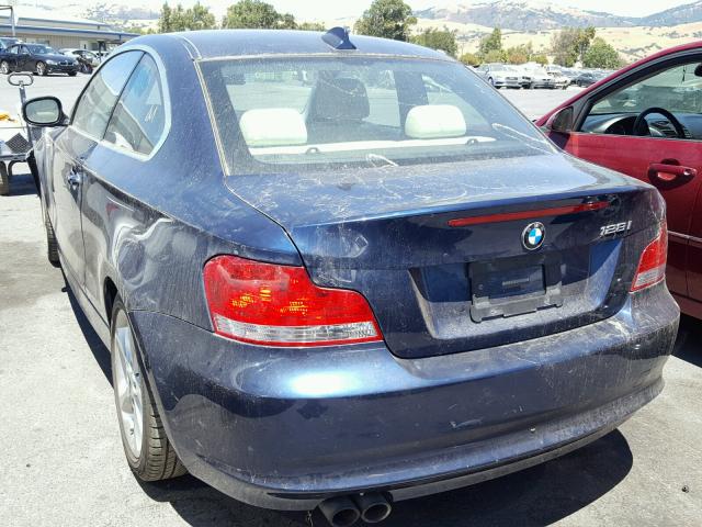 WBAUP9C50AVL89233 - 2010 BMW 128 I BLUE photo 3
