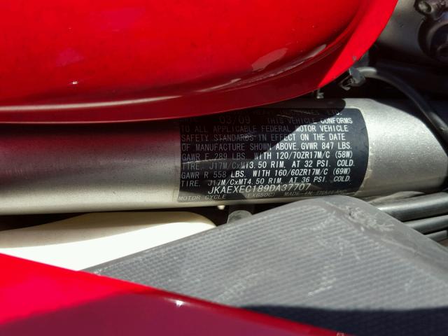 JKAEXEC189DA37707 - 2009 KAWASAKI EX650 C 红色 照片 10
