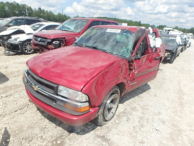 1GCCS14X938260293 - 2003 CHEVROLET S10 BURGUNDY photo 2