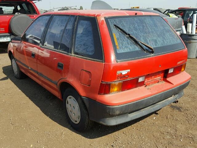 2C1MR6466M6711592 - 1991 GEO METRO BASE RED photo 3