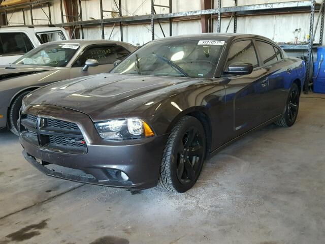 2C3CDXHG0EH360341 - 2014 DODGE CHARGER SX GRAY photo 2