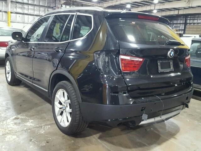 5UXWX7C53BL730118 - 2011 BMW X3 XDRIVE3 BLACK photo 3