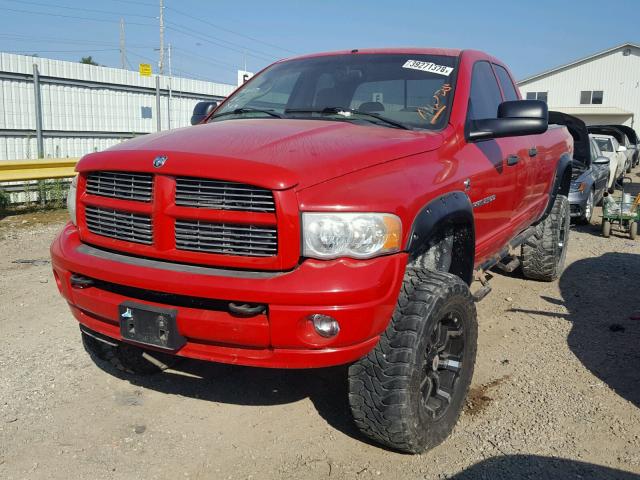 3D7KS28C95G864213 - 2005 DODGE RAM 2500 S RED photo 2