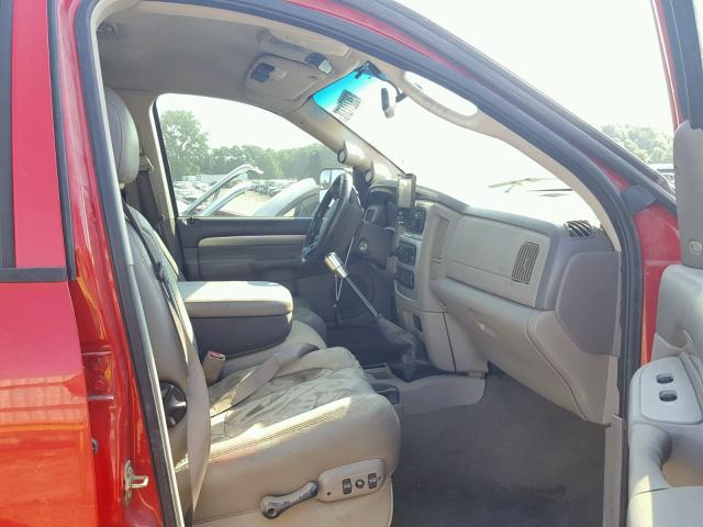 3D7KS28C95G864213 - 2005 DODGE RAM 2500 S RED photo 5