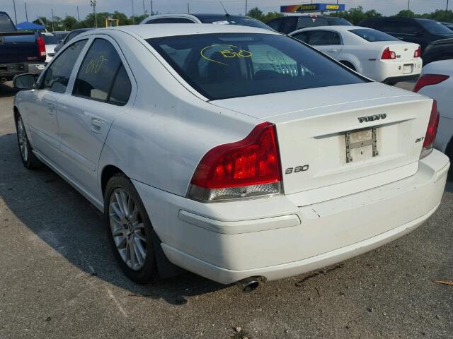 YV1RS592872637505 - 2007 VOLVO S60 2.5T WHITE photo 3