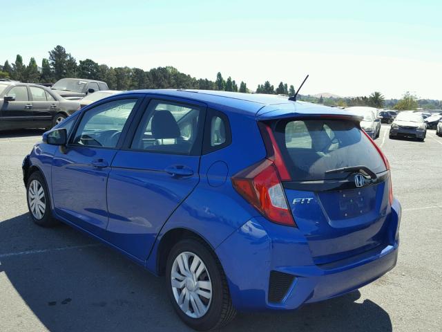 3HGGK5H55FM758414 - 2015 HONDA FIT LX BLUE photo 3